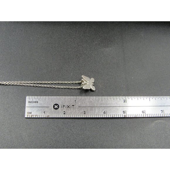 18 Inch Sterling Silver Cute Tiny Butterfly Necklace - Picture 5 of 6